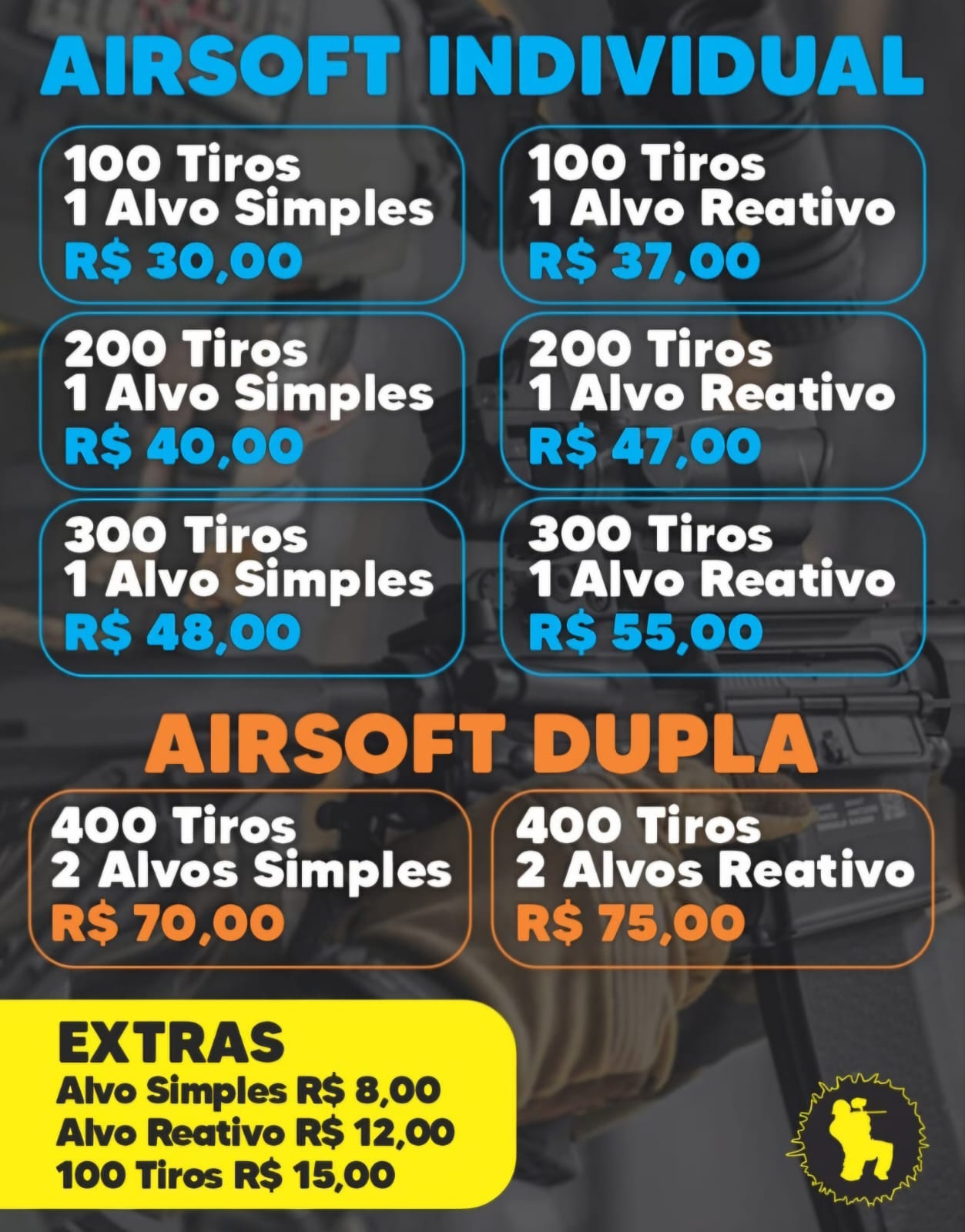 Tabela de preços Airsoft